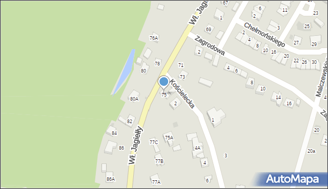 Oświęcim, Króla Władysława Jagiełły, 75, mapa Oświęcimia