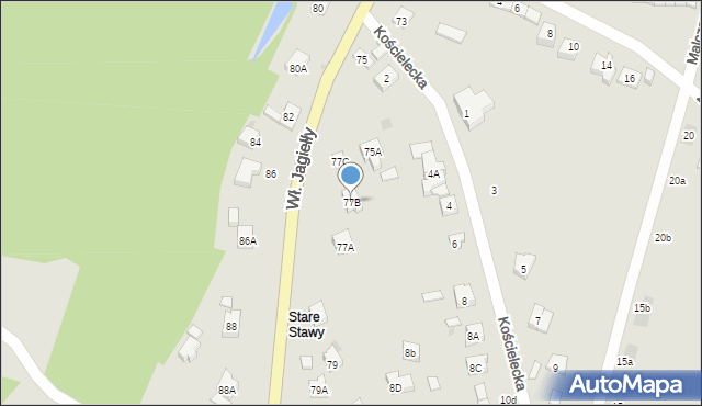 Oświęcim, Króla Władysława Jagiełły, 77B, mapa Oświęcimia