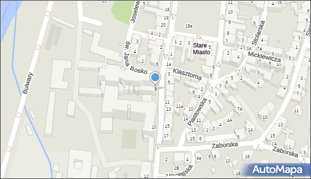 Oświęcim, Króla Władysława Jagiełły, 8, mapa Oświęcimia