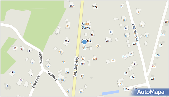 Oświęcim, Króla Władysława Jagiełły, 81, mapa Oświęcimia