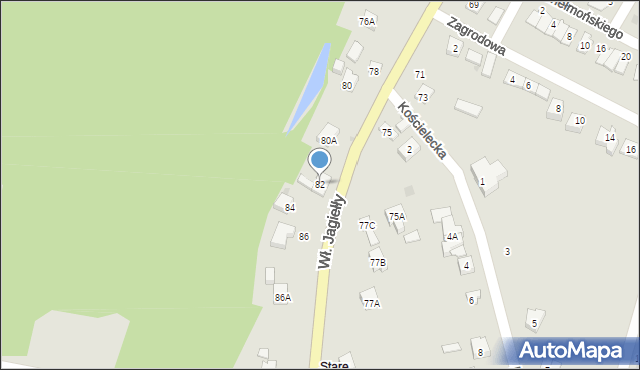 Oświęcim, Króla Władysława Jagiełły, 82, mapa Oświęcimia