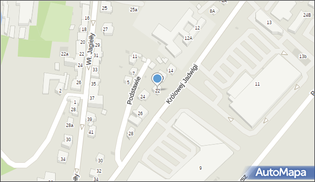 Oświęcim, Królowej Jadwigi, 22, mapa Oświęcimia