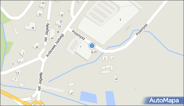 Oświęcim, Królowej Jadwigi, 5, mapa Oświęcimia