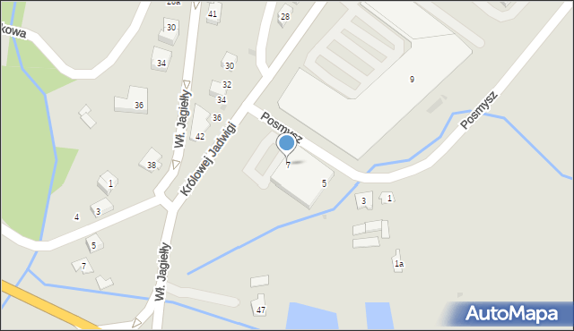 Oświęcim, Królowej Jadwigi, 7, mapa Oświęcimia