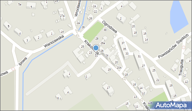 Otmuchów, Krakowska, 21, mapa Otmuchów