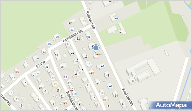 Otmuchów, Krakowska, 47, mapa Otmuchów