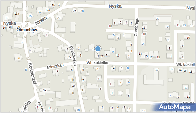 Otmuchów, Króla Władysława Łokietka, 3, mapa Otmuchów