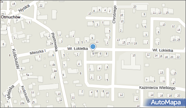 Otmuchów, Króla Władysława Łokietka, 4, mapa Otmuchów