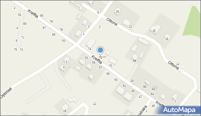 Otomino, Kreffta Karola, 72, mapa Otomino