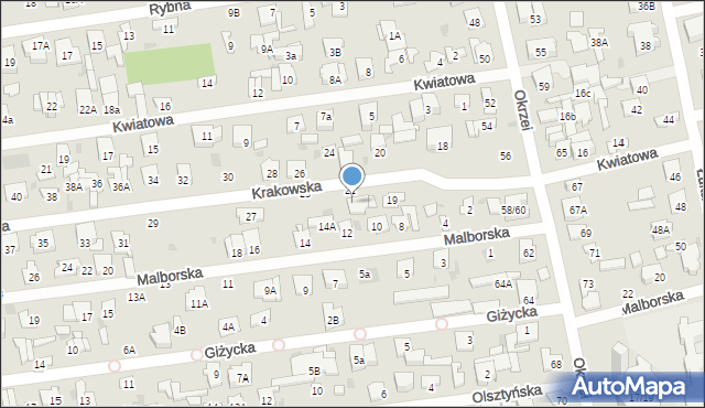 Otwock, Krakowska, 25, mapa Otwock