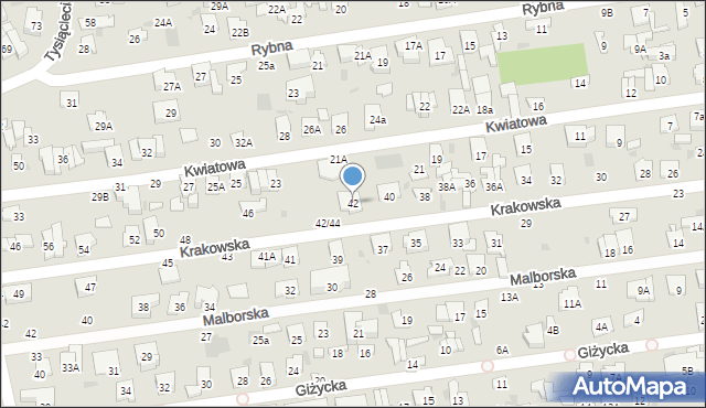 Otwock, Krakowska, 42, mapa Otwock