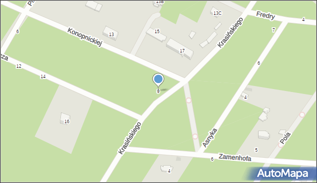 Otwock, Krasińskiego Zygmunta, 9, mapa Otwock