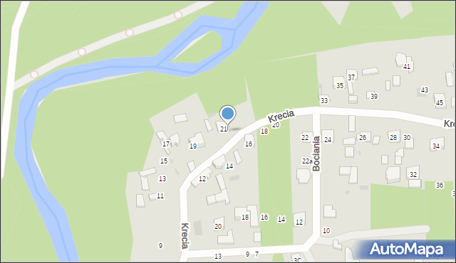 Otwock, Krecia, 21a, mapa Otwock