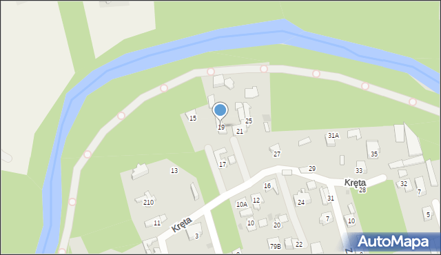 Otwock, Kręta, 19, mapa Otwock