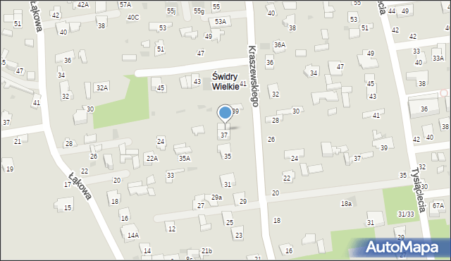 Otwock, Kraszewskiego Józefa Ignacego, 37a, mapa Otwock