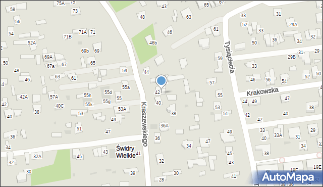Otwock, Kraszewskiego Józefa Ignacego, 42B, mapa Otwock