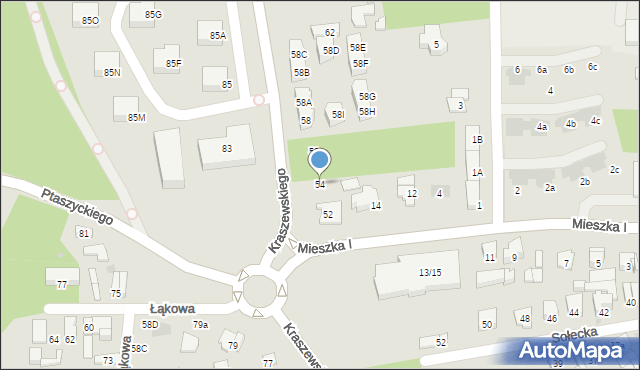 Otwock, Kraszewskiego Józefa Ignacego, 54, mapa Otwock