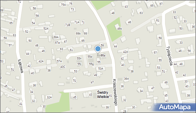 Otwock, Kraszewskiego Józefa Ignacego, 55c, mapa Otwock