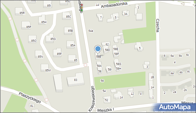 Otwock, Kraszewskiego Józefa Ignacego, 58B, mapa Otwock