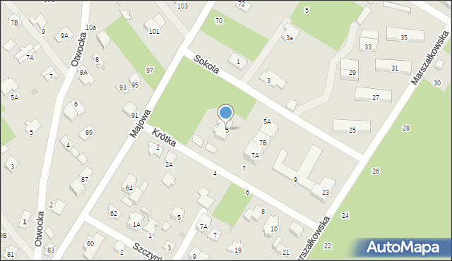 Otwock, Krótka, 5, mapa Otwock