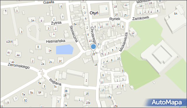 Otyń, Króla Bolesława Chrobrego, 16, mapa Otyń