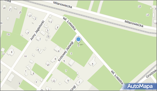 Owczarnia, Królowej Jadwigi, 1, mapa Owczarnia