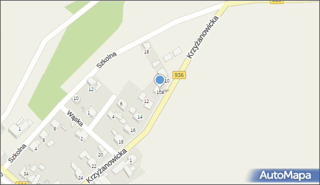 Owsiszcze, Krzyżanowicka, 10a, mapa Owsiszcze