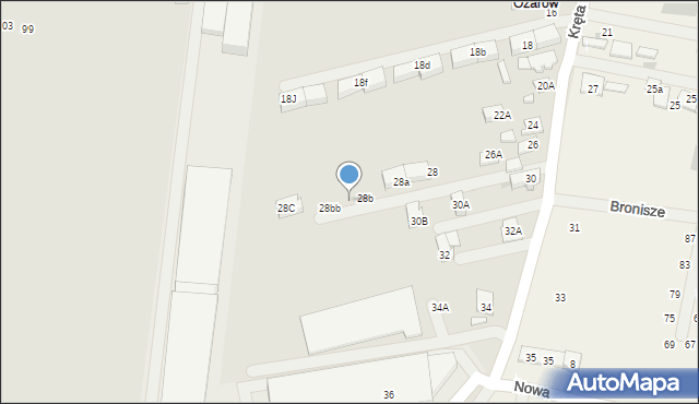 Ożarów Mazowiecki, Kręta, 28ba, mapa Ożarów Mazowiecki