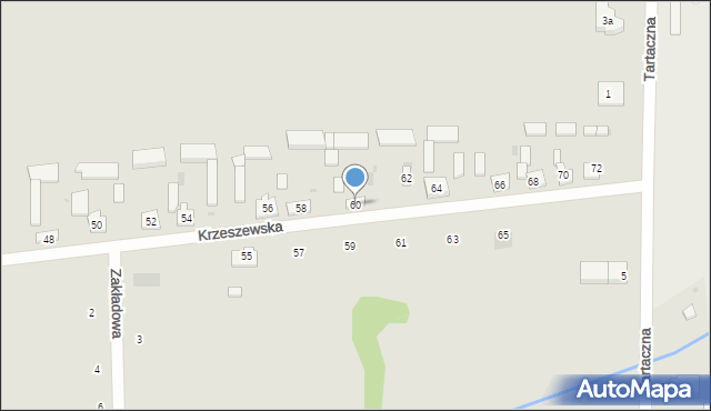 Ozorków, Krzeszewska, 60, mapa Ozorków
