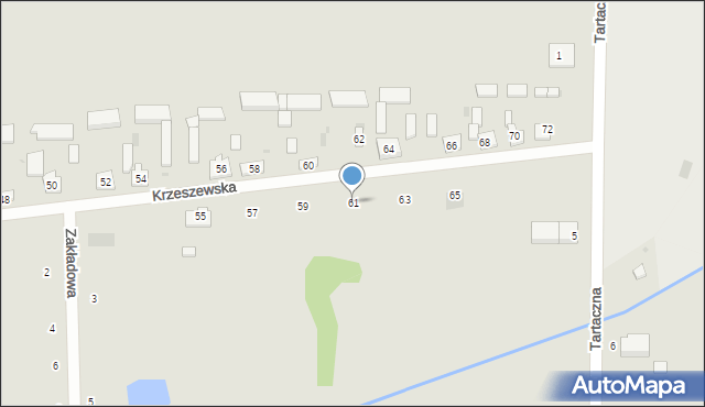 Ozorków, Krzeszewska, 61, mapa Ozorków