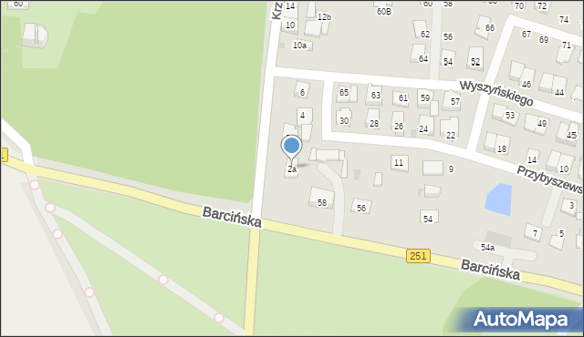 Pakość, Krzyżanowskiego, 2a, mapa Pakość