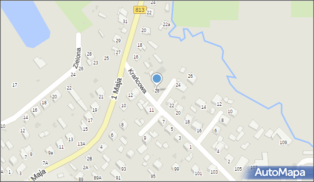 Parczew, Krańcowa, 28, mapa Parczew