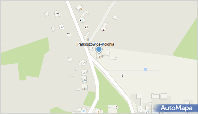 Parkoszowice, Krakowska, 3, mapa Parkoszowice