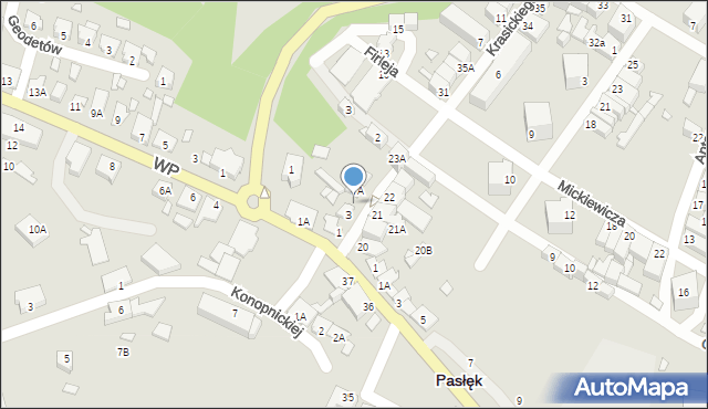 Pasłęk, Krasickiego Ignacego, bp., 5, mapa Pasłęk