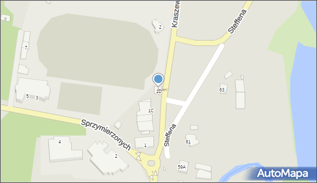 Pasłęk, Kraszewskiego, 1D, mapa Pasłęk