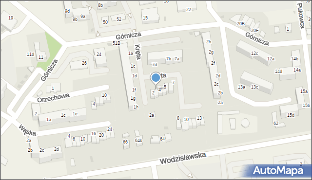 Pawłowice, Kręta, 3, mapa Pawłowice