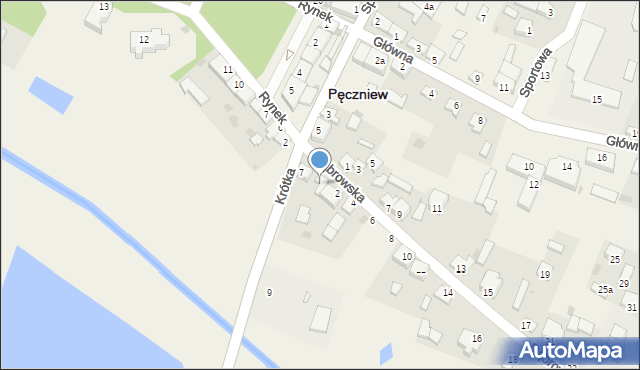 Pęczniew, Krótka, 7a, mapa Pęczniew