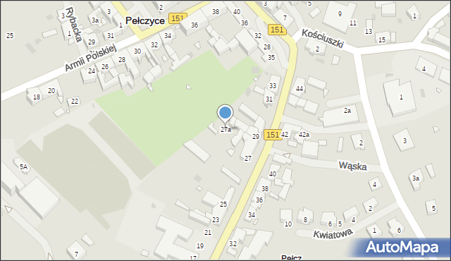 Pełczyce, Króla Bolesława Chrobrego, 27a, mapa Pełczyce