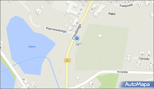 Pełczyce, Króla Bolesława Chrobrego, 32B, mapa Pełczyce