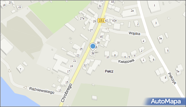 Pełczyce, Króla Bolesława Chrobrego, 34, mapa Pełczyce