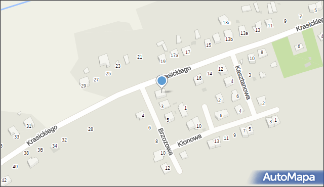 Piaski, Krasickiego Ignacego, bp., 22, mapa Piaski