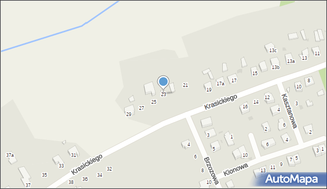 Piaski, Krasickiego Ignacego, bp., 23, mapa Piaski