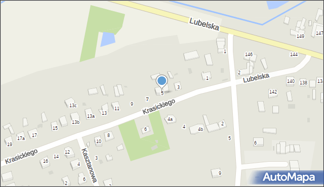 Piaski, Krasickiego Ignacego, bp., 5, mapa Piaski