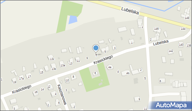 Piaski, Krasickiego Ignacego, bp., 7, mapa Piaski