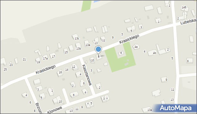 Piaski, Krasickiego Ignacego, bp., 8, mapa Piaski
