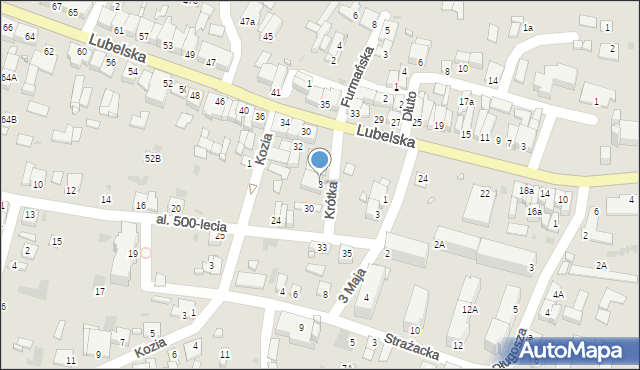 Piaski, Krótka, 3, mapa Piaski