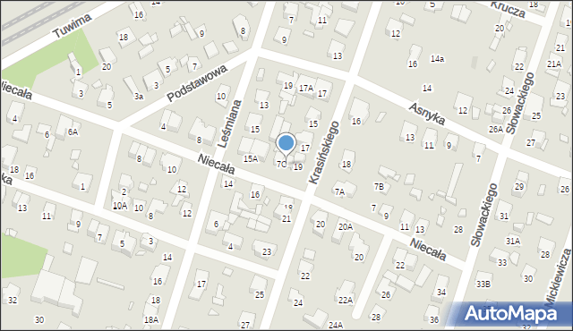 Piastów, Krasińskiego Zygmunta, 7B, mapa Piastów