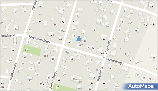 Piastów, Kraszewskiego Józefa Ignacego, 10A, mapa Piastów