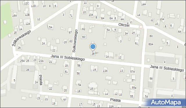 Piastów, Króla Jana III Sobieskiego, 16, mapa Piastów