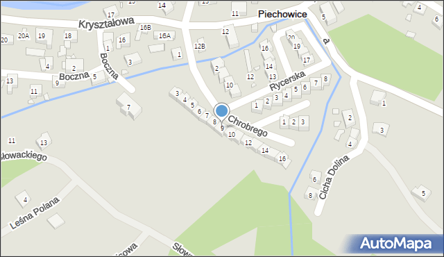 Piechowice, Króla Bolesława Chrobrego, 9, mapa Piechowice